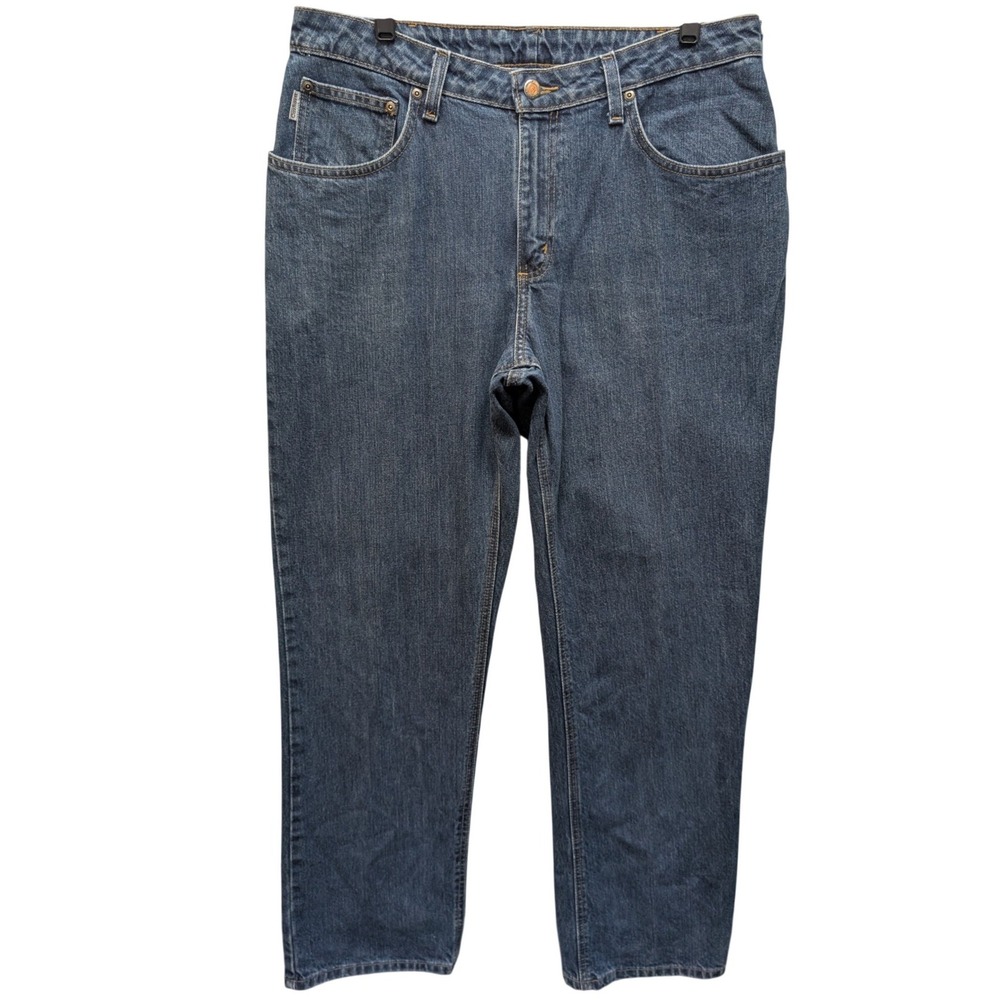 Carhartt WB160 VIO Jeans Womens 14x32 Blue Medium Wash Relaxed Straight